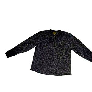 Lucky Brand Mens‎ Henley Shirt M Charcoal Cotton Long Sleeve Casual